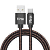 pTron Indigo Type-C USB Cable, 2.1A Fast Charging Denim Cable & 1-Meter Long USB Cable - (Black)