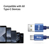 pTron Indigo Type-C USB Cable, 2.1A Fast Charging Denim Cable & 1-Meter Long USB Cable - (Blue)