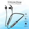 pTron Bluetooth Wireless in Ear Earphones with Mic, 18Hrs Playback, Type-C Fast Charging, Bluetooth 5.0, Deep Bass, Tangent Plus V2, Snug-Fit, Voice Assistance, with mic (Black & Grey)