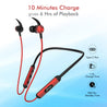 pTron Bluetooth Wireless in Ear Earphones with Mic, 18Hrs Playback, Type-C Fast Charging, Bluetooth 5.0, Deep Bass, Tangent Plus V2, Snug-Fit, Voice Assistance, with mic (Black & Red)