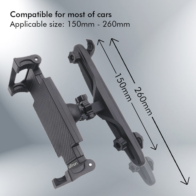 pTron Mount ST4B Universal 360° Rotating Car Back Seat Headrest Mobile & Tablet Mount Holder, Compatible with 4.7-11" Width Devices, Firm Grip on Device & Easy Install (Black)