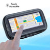 pTron Shock & Dustproof Handlebar Mount ST2B Waterproof Zip Pouch Mobile Phone Holder Case with Touch Screen, 360° Rotation for Bike/Cycle (Black)