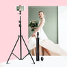 pTron Glam Elite Portable 82 inch Long Tripod Stand with Bluetooth Remote, Adjustable Mobile Holder, Standard 1/4" Thread, Universal Lightweight Aluminium Tripod for Smartphones & Cameras (Black)