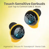pTron Bassbuds Evo Bluetooth Truly Wireless in Ear Earbuds with mic (Black & Yellow)