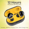 pTron Bassbuds Evo Bluetooth Truly Wireless in Ear Earbuds with mic (Black & Yellow)