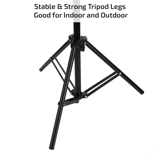 pTron Tabletop Glam Elite Portable 82" Long Stand, Adjustable Mobile Holder, 5Kg Load Capacity, Standard 1/4" Thread, Universal Aluminium Stand for Smartphones (Black)