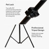 pTron Tabletop Glam Elite Portable 82" Long Stand, Adjustable Mobile Holder, 5Kg Load Capacity, Standard 1/4" Thread, Universal Aluminium Stand for Smartphones (Black)
