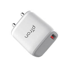 pTron Volta FC11 QC3.0 18W USB Smart Charger, Compatible with VOOC Dash & WARP, BIS Certified, Auto-detect Technology, Made in India Fast Charging Power Adaptor Without Cable (White)