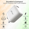 pTron Volta FC11 QC3.0 18W USB Smart Charger, Compatible with VOOC Dash & WARP, BIS Certified, Auto-detect Technology, Made in India Fast Charging Power Adaptor Without Cable (White)
