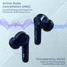 pTron Basspods P481 Pro Active Noise Cancellation (ANC) Wireless Earphones, Gaming Mode, Transparency Mode, Deep Bass, Touch Control TWS, BT5.1, Type C Fast Charging & IPX4 Water-Resistant (Blue)