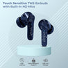 pTron Basspods P481 Pro Active Noise Cancellation (ANC) Wireless Earphones, Gaming Mode, Transparency Mode, Deep Bass, Touch Control TWS, BT5.1, Type C Fast Charging & IPX4 Water-Resistant (Blue)