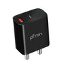 pTron Volta FC15 20W Dual Port USB & Type-C (PD) Fast Charger, BIS Certified Wall Adapter for iPhone 12/12 Pro/12 Mini/12 Pro Max/11/XS/XR/X/8/Plus, iPad Pro, Galaxy 10/9/8 (Cable Not Included, Black)