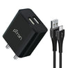pTron Volta Dual Port 12W Smart USB Charger Adapter with 2.4A 1M Micro USB Cable, Multi-Layer Protection, Made in India, BIS Certified, Fast Charging Adaptor for All iOS & Android Devices (Black)