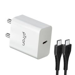 pTron Volta FC14 20W Fast PD/Type-C Charger Adapter with Type-C 1m Cable, Fast Charging for iPhone 12/12 Pro/12 Mini/12 Pro Max/11/XS/XR/X/8/Plus, iPad Pro/Air/Mini, Galaxy 10/9/8 (Charger Only, White)