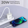pTron Volta FC14 20W Fast PD/Type-C Charger Adapter with Type-C 1m Cable, Fast Charging for iPhone 12/12 Pro/12 Mini/12 Pro Max/11/XS/XR/X/8/Plus, iPad Pro/Air/Mini, Galaxy 10/9/8 (Charger Only, White)
