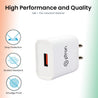 pTron Volta 12W Single Port USB Fast Charger, BIS Certified, Made in India Wall Charger Adapter, Universal Compatibility (Cable Not Included, White)