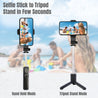 pTron Glam Extendable Selfie Stick with Bluetooth Remote & Tripod Stand, 75cm Extended Length, for 6.5 to 9.5cm Width Phones, Lightweight & Potable, Rotatable & Adjustable Bracket (Black)