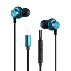 pTron Pride Marvel in-Ear Wired Earphones with Mic, Type-C Audio Connector, Immersive Stereo Sound with Deep Bass, 14mm Large Dynamic Drivers & 1.2M Nylon Braided Cable (Blue & Black)