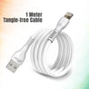 pTron Solero i241 1meter 2.4A Lighting to USB Fast Charging Data & Sync USB Cable Compatible for iPhone/iPad, Made in India Durable & Tangle-Free Charging Cable (White)