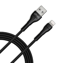 pTron Solero i241 1meter 2.4A Lighting to USB Fast Charging Data & Sync USB Cable Compatible for iPhone/iPad, Made in India Durable & Tangle-Free Charging Cable (Black)