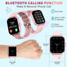 pTron Force X12N Bluetooth Calling Smartwatch, 1.85" Full Touch Display, Heart Rate Check, SpO2, Watch Faces, Voice Assistance, Inbuilt Games, 5 Days Battery & IP68 Waterproof (Pink)