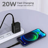 pTron Volta FC12 20W QC3.0 Smart USB Charger with 1m iOS USB Cable, Made in India, Auto-detect Technology, Multi-Layer Protection Travel Adapter, Fast Charging Power Adaptor for iOS Devices (Black)
