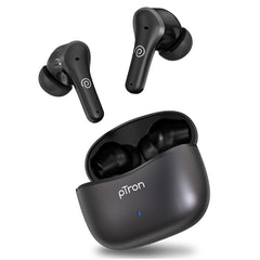 pTron Zenbuds Pro1 Max ANC Earbuds with 30dB Active Noise Cancellation, 80Hrs Playtime, Quad Mic ENC Calls, 13mm Deep Bass Drivers, Bluetooth 5.3 Wireless Headphones, Type-C Fast Charging &amp; IPX5 Water Resistant (Black)