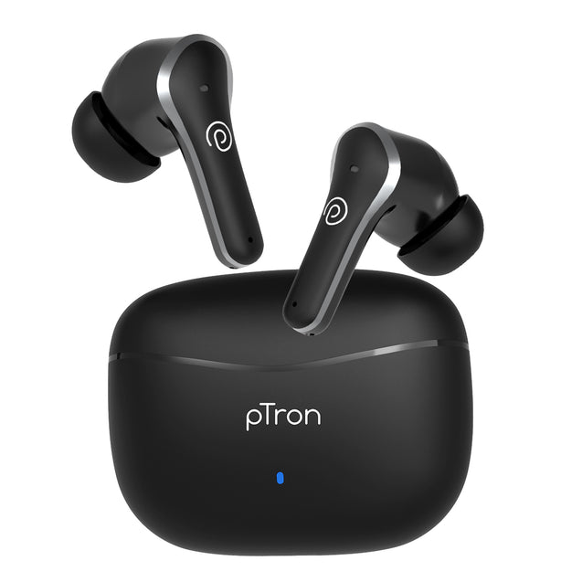 pTron Zenbuds Pro1 Max ANC Earbuds with 30dB Active Noise Cancellation, 80Hrs Playtime, Quad Mic ENC Calls, 13mm Deep Bass Drivers, Bluetooth 5.3 Wireless Headphones, Type-C Fast Charging &amp; IPX5 Water Resistant (Black)