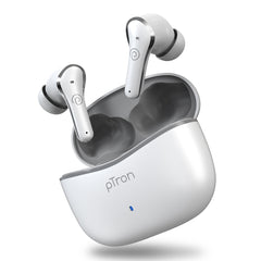 pTron Zenbuds Pro1 Max ANC Earbuds with 30dB Active Noise Cancellation, 80Hrs Playtime, Quad Mic ENC Calls, 13mm Deep Bass Drivers, Bluetooth 5.3 Wireless Headphones, Type-C Fast Charging &amp; IPX5 Water Resistant (White)