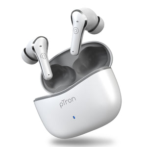 pTron Zenbuds Pro1 Max ANC Earbuds with 30dB Active Noise Cancellation, 80Hrs Playtime, Quad Mic ENC Calls, 13mm Deep Bass Drivers, Bluetooth 5.3 Wireless Headphones, Type-C Fast Charging &amp; IPX5 Water Resistant (White)
