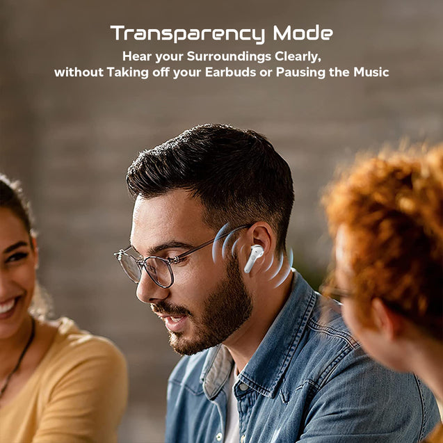 pTron Zenbuds Pro1 Max ANC Earbuds with 30dB Active Noise Cancellation, 80Hrs Playtime, Quad Mic ENC Calls, 13mm Deep Bass Drivers, Bluetooth 5.3 Wireless Headphones, Type-C Fast Charging &amp; IPX5 Water Resistant (White)