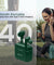 pTron Bassbuds Tango in-Ear TWS Earbuds, TruTalk AI-ENC Calls, Movie Mode, 40Hrs Playtime, Bluetooth 5.1 Headphone with HD Mics, Touch Control, IPX4 Water-Resistant & Type-C Fast Charging (Green)