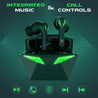 pTron Bassbuds Jade Truly Wireless Earbuds, 40ms Gaming Low Latency TWS, Stereo Calls, 40Hrs Playtime, Punchy Bass, in-Ear Bluetooth Headphones, Fast Type-C Charging & IPX4 Waterproof (Green)