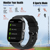 pTron Force X10S Smartwatch with Bluetooth Calling, 1.85" Full Touch Display, 600 NITS Brightness, HR, SpO2, Watch Faces, Voice Assistant, 5days Battery Life & IP68 Waterproof (Black)