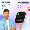 pTron Force X10S Smartwatch with Bluetooth Calling, 1.85" Full Touch Display, 600 NITS Brightness, HR, SpO2, Watch Faces, Voice Assistant, 5 days Battery Life & IP68 Waterproof (Pink)