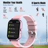 pTron Force X10S Smartwatch with Bluetooth Calling, 1.85" Full Touch Display, 600 NITS Brightness, HR, SpO2, Watch Faces, Voice Assistant, 5 days Battery Life & IP68 Waterproof (Pink)