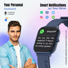 pTron Force X10S Smartwatch with Bluetooth Calling, 1.85" Full Touch Display, 600 NITS Brightness, HR, SpO2, Watch Faces, Voice Assistant, 5 days Battery Life & IP68 Waterproof (Blue)