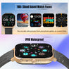 pTron Force X10S Smartwatch with Bluetooth Calling, 1.85" Full Touch Display, 600 NITS Brightness, HR, SpO2, Watch Faces, Voice Assistant, 5 days Battery Life & IP68 Waterproof (Gold)