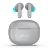 pTron Bassbuds Zen In-Ear TWS Earbuds with Quad ENC Mic, 50Hrs Playtime, Low Latency, Bluetooth 5.3 Wireless Headphones, Deep Bass, Touch Control, Type-C Fast Charging & IPX4 Water Resistant (Grey)