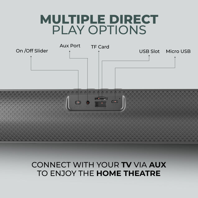 pTron Fusion Evo v3 BT Soundbar (Grey)
