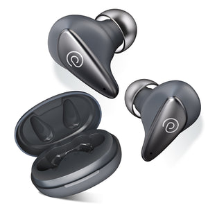 pTron Bassbuds Wave with TruTalk AI-ENC Calls, Movie/Music Modes, Deep Bass, BT5.3 Wireless Headphones, 40Hrs Combined Playtime, in-Ear TWS Earbuds, Touch Control, Type-C Fast Charging & IPX4 (Grey)