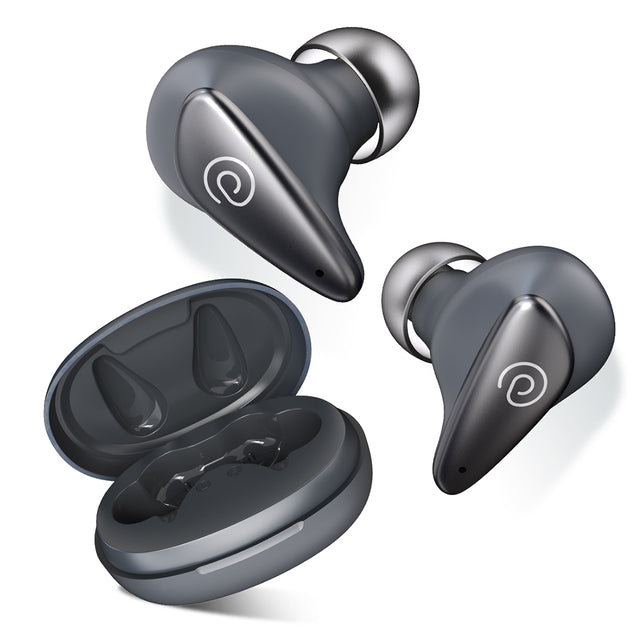 pTron Bassbuds Wave with TruTalk AI-ENC Calls, Movie/Music Modes, Deep Bass, BT5.3 Wireless Headphones, 40Hrs Combined Playtime, in-Ear TWS Earbuds, Touch Control, Type-C Fast Charging & IPX4 (Grey)