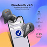pTron Bassbuds Wave with TruTalk AI-ENC Calls, Movie/Music Modes, Deep Bass, BT5.3 Wireless Headphones, 40Hrs Combined Playtime, in-Ear TWS Earbuds, Touch Control, Type-C Fast Charging & IPX4 (Grey)