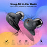 pTron Bassbuds Wave with TruTalk AI-ENC Calls, Movie/Music Modes, Deep Bass, BT5.3 Wireless Headphones, 40Hrs Combined Playtime, in-Ear TWS Earbuds, Touch Control, Type-C Fast Charging & IPX4 (Grey)