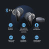 pTron Bassbuds Wave with TruTalk AI-ENC Calls, Movie/Music Modes, Deep Bass, BT5.3 Wireless Headphones, 40Hrs Combined Playtime, in-Ear TWS Earbuds, Touch Control, Type-C Fast Charging & IPX4 (Grey)