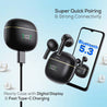 pTron Bassbuds Perl in-Ear TWS Earbuds, TruTalk AI-ENC Calls, Immersive Sound, 28H Playtime, Music/Game Modes, Bluetooth 5.3 Wireless Headphones, Pinch Touch Control, Type-C Fast Charge (Black)