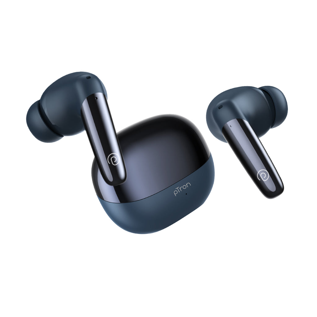 pTron Zenbuds Ultima ANC TWS Earbuds (Blue) - pTron India