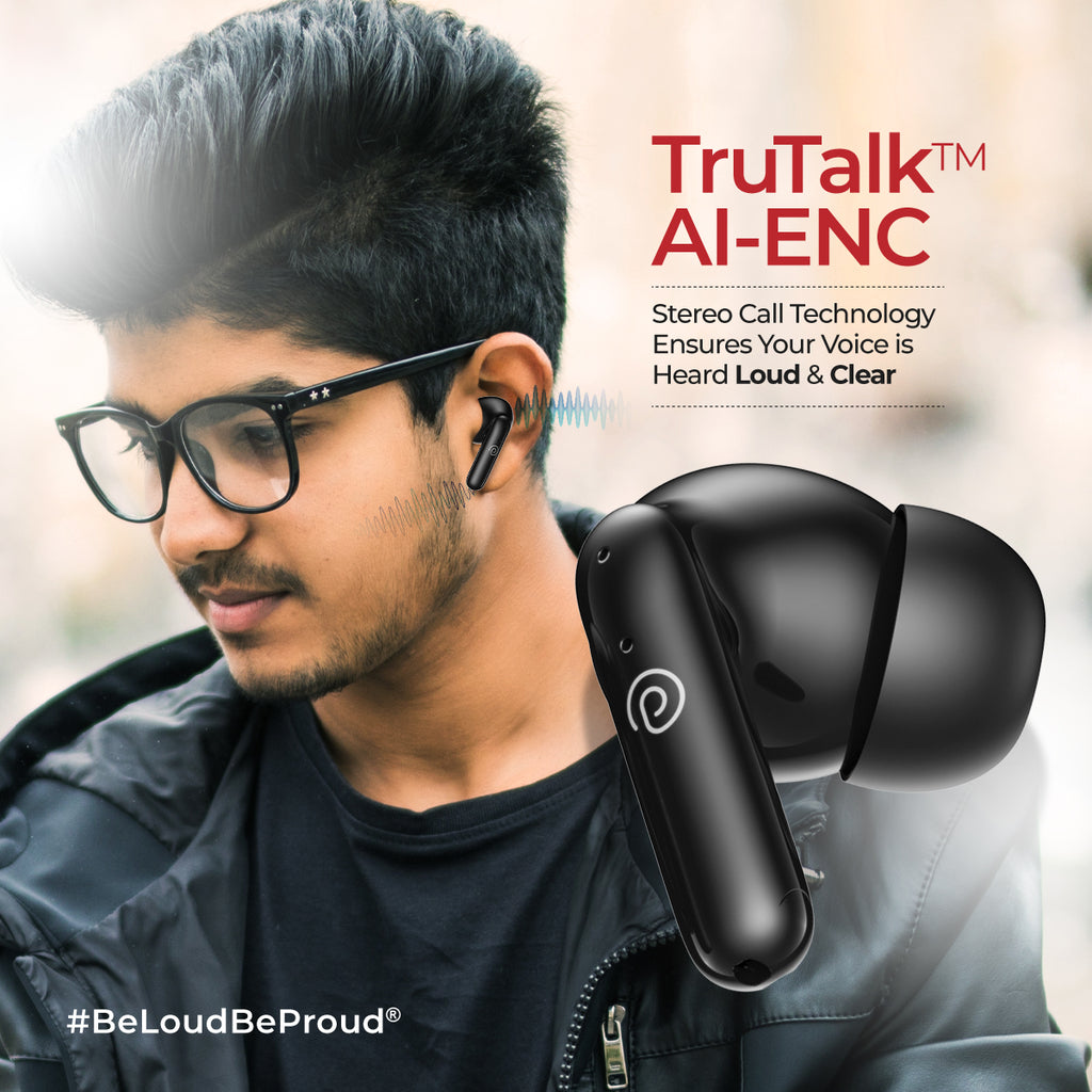 pTron Zenbuds Evo TWS Earbuds, AI-TruTalk Enc Calls, 45Ms Movie/Music ...