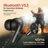 pTron Zenbuds Evo TWS Earbuds, AI-TruTalk Enc Calls, 45Ms Movie/Music Modes, Deep Bass, 32Hrs Playtime, Bluetooth 5.3 Headphones, IPX5 Water Resistant & Type-C Fast Charging (Black)