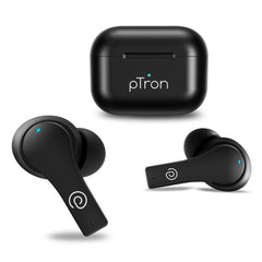 pTron Bassbuds Tango In-Ear TWS Earbuds, TruTalk AI-ENC Calls, Movie Mode, 40Hrs Playtime, Bluetooth 5.1 Headphone with HD Mics, Touch Control, IPX4 Water-Resistant & Type-C Fast Charging (Bold Black)